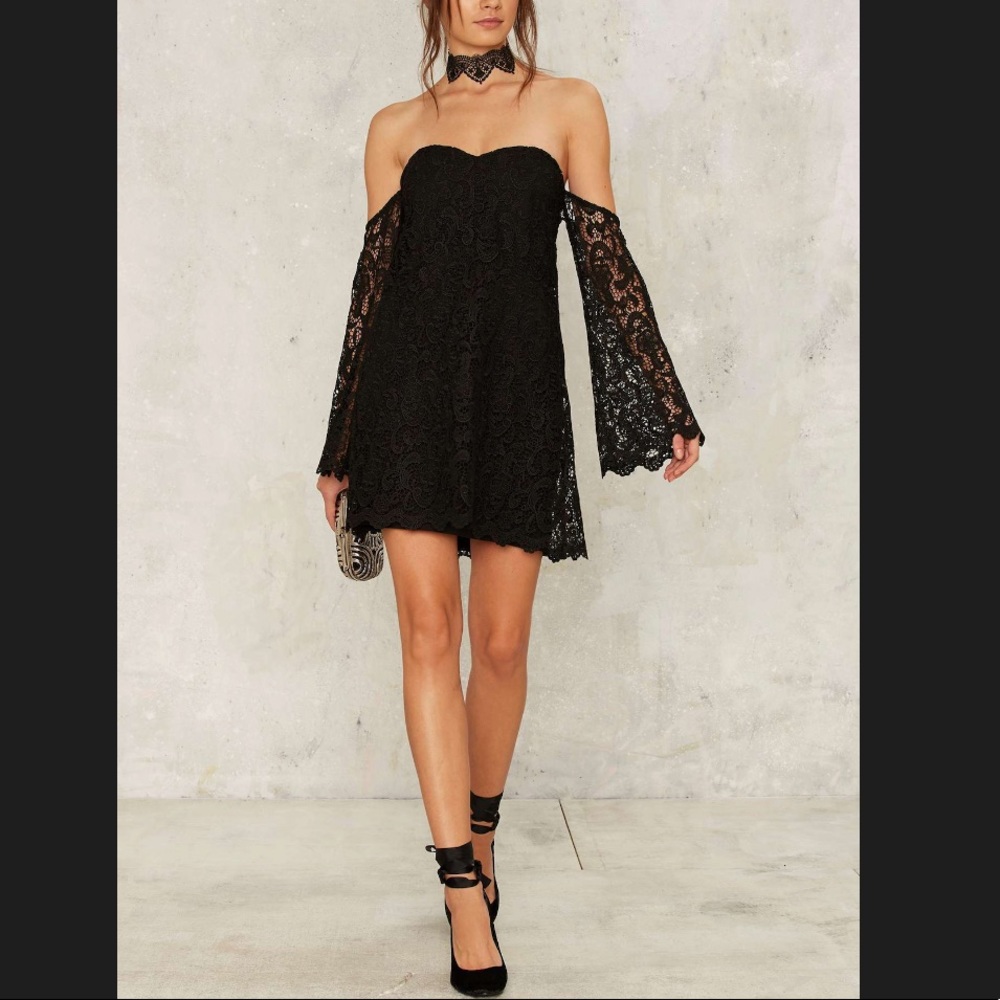 Nasty Gal Lace Bardot Dress 🔥